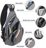 Hanke Sling Bag Men Backpack Unisex One Shoulder Bag Hiking Travel Backpack Crossbody with USB Port Versatile Casual Daypack - Image 2